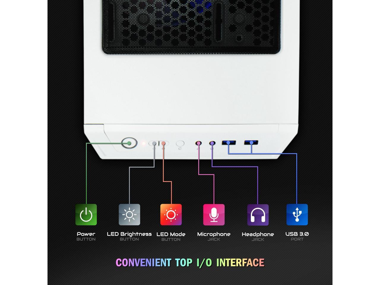 Castle Gaming Desktops, AMD Ryzen 5 5600G, 16GB, 1TB SSD, White - VortexLogic.store