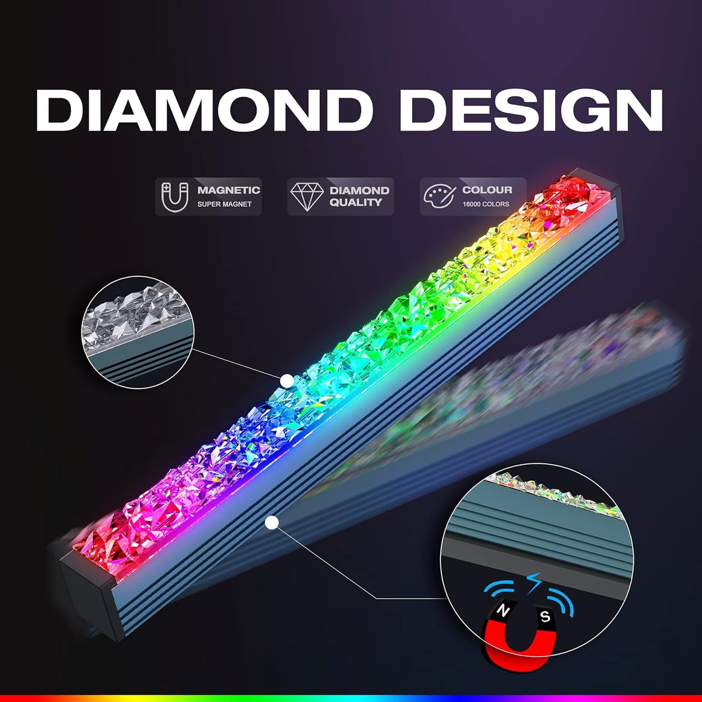 Acrylic ARGB LED Strip for PC Case with 5V 3-Pin ARGB LED and 4-Pin Header, Compatible with Aura SYNC, Gigabyte RGB Fusion, MSI Mystic Light Sync - 5.6Inches - VortexLogic.store
