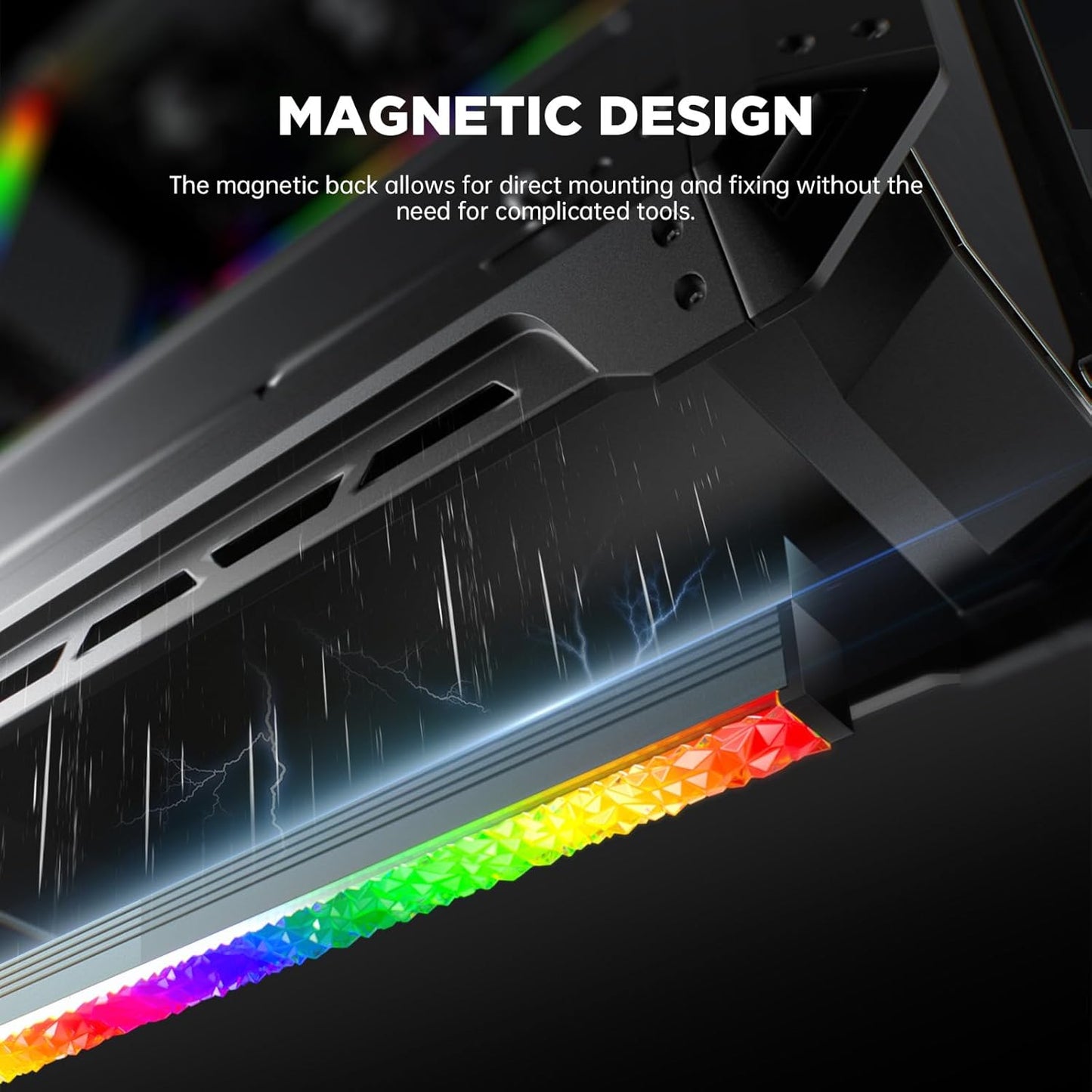 Acrylic ARGB LED Strip for PC Case with 5V 3-Pin ARGB LED and 4-Pin Header, Compatible with Aura SYNC, Gigabyte RGB Fusion, MSI Mystic Light Sync - 5.6Inches - VortexLogic.store