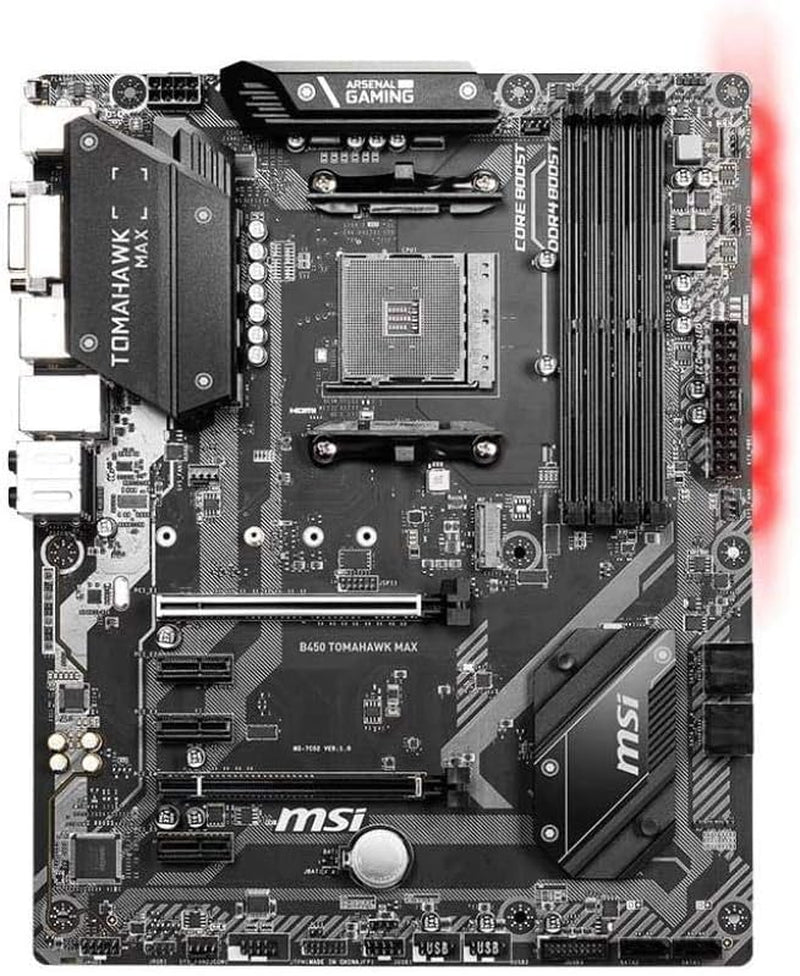 Arsenal Gaming AMD Ryzen 2ND and 3Rd Gen AM4 M.2 USB 3 DDR4 DVI HDMI Crossfire ATX Motherboard (B450 TOMAHAWK MAX II) - VortexLogic.store