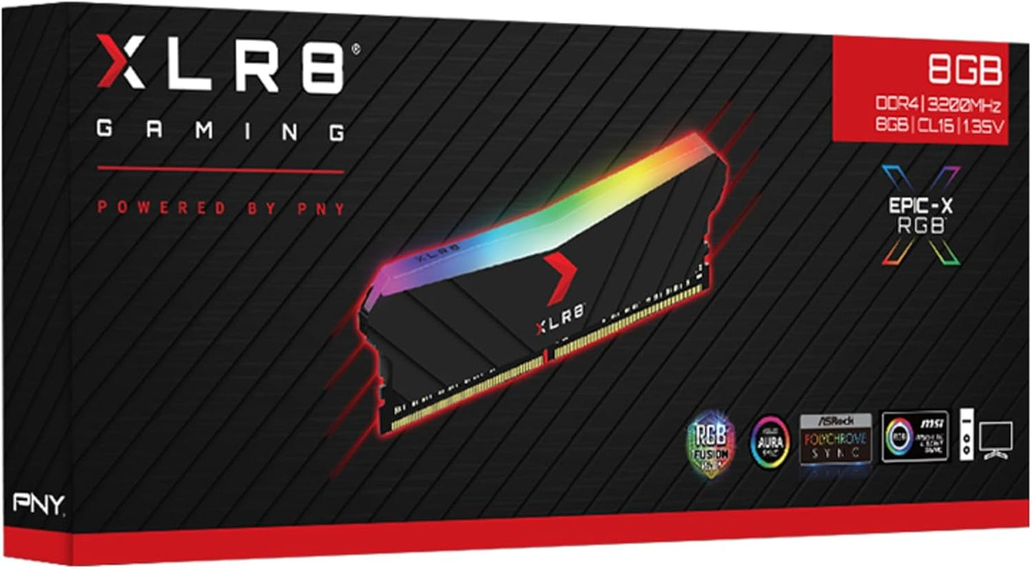 XLR8 Gaming 8GB DDR4 3200Mhz (PC4-25600) CL16 1.35V RGB Desktop (DIMM) Memory – MD8GD4320016XRGB - VortexLogic.store