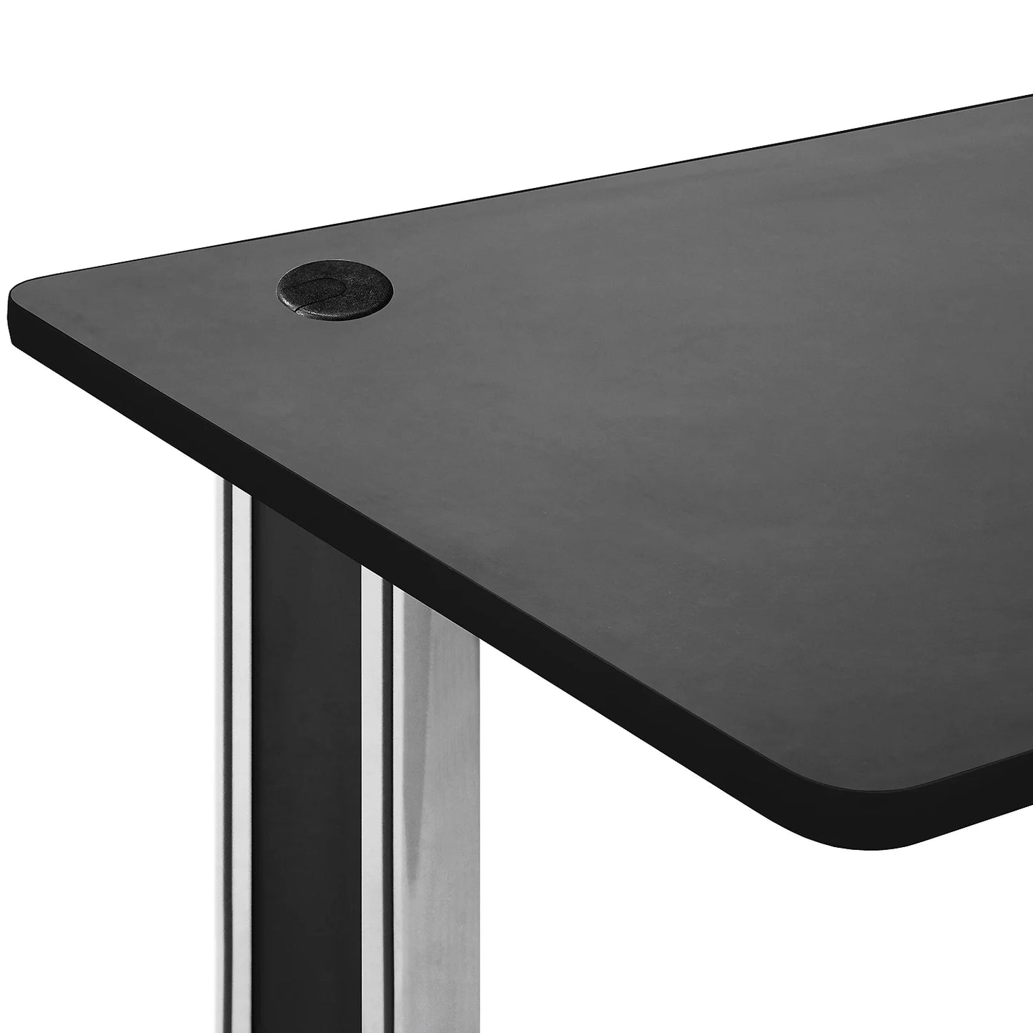 Gaming Desk, Computer Desk 25" X 58" Student PC Desk Office Desk Extra Large Modern Ergonomic Gaming Style Table Workstation - Black and Grey Frame - Black Top - by Benchpro