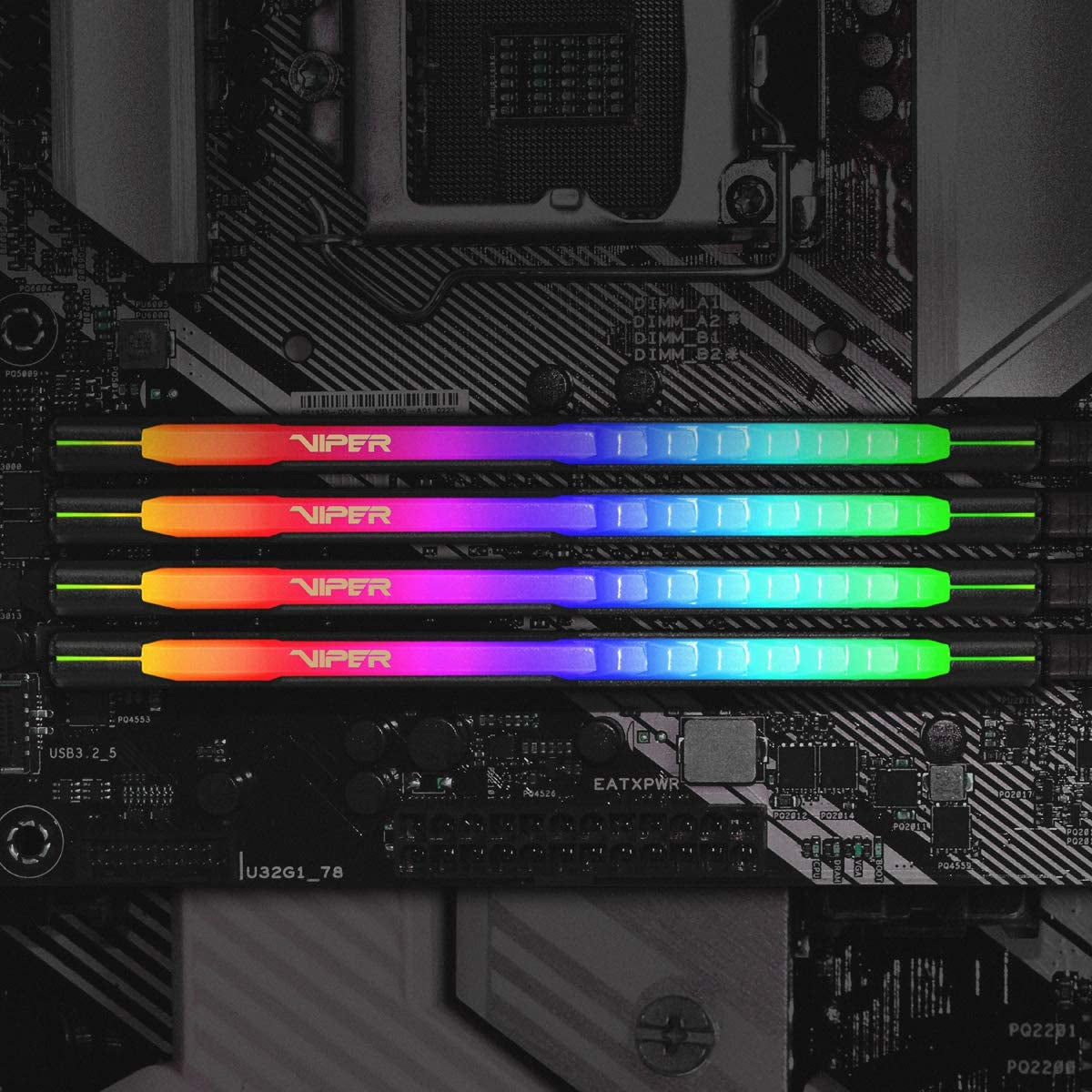 Patriot Viper Steel RGB DDR4 RAM 8GB (1X8GB) 3200Mhz CL18 1.35V UDIMM Desktop Gaming Memory Module Compatible with XMP - - VortexLogic.store