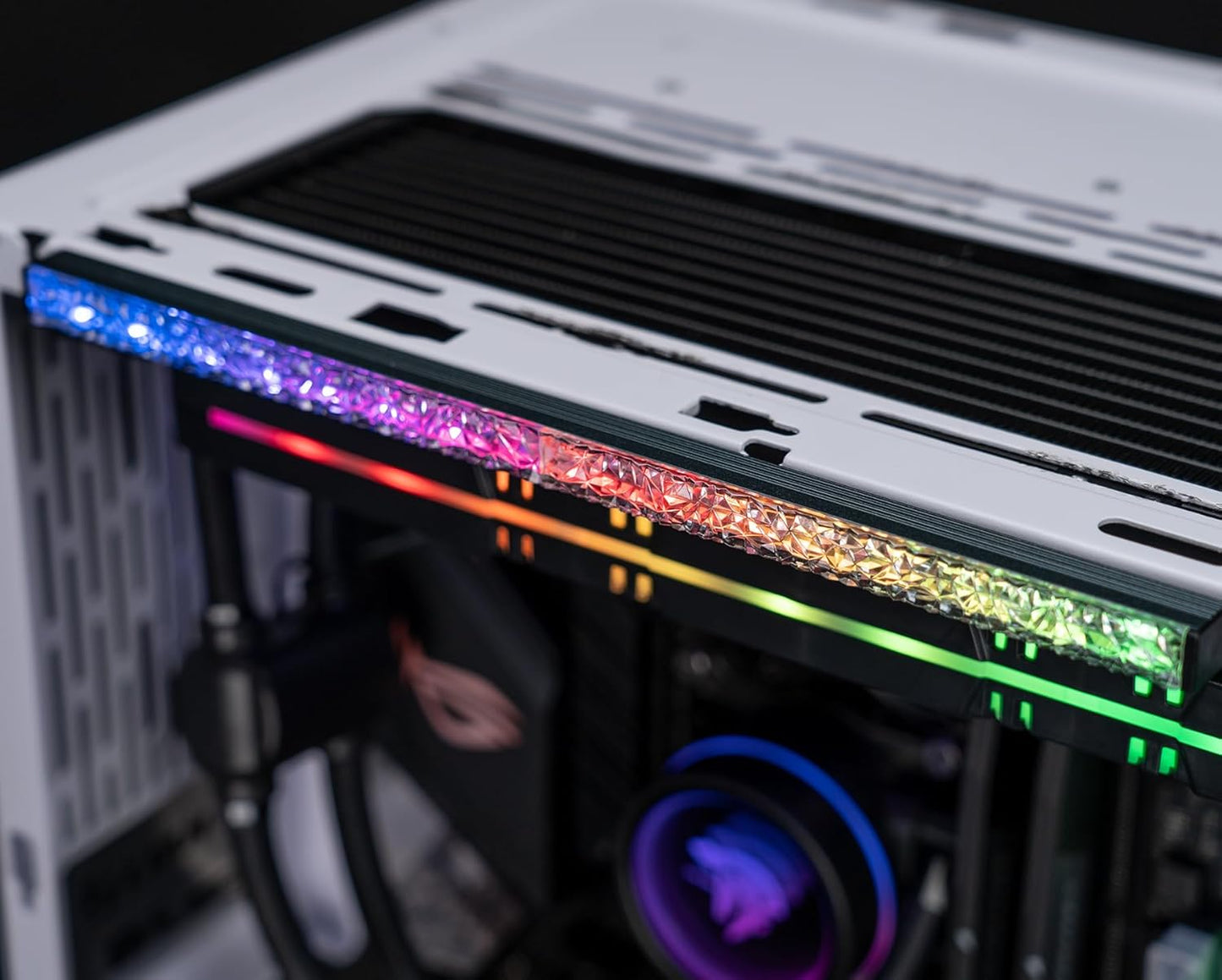 Acrylic ARGB LED Strip for PC Case with 5V 3-Pin ARGB LED and 4-Pin Header, Compatible with Aura SYNC, Gigabyte RGB Fusion, MSI Mystic Light Sync - 5.6Inches - VortexLogic.store
