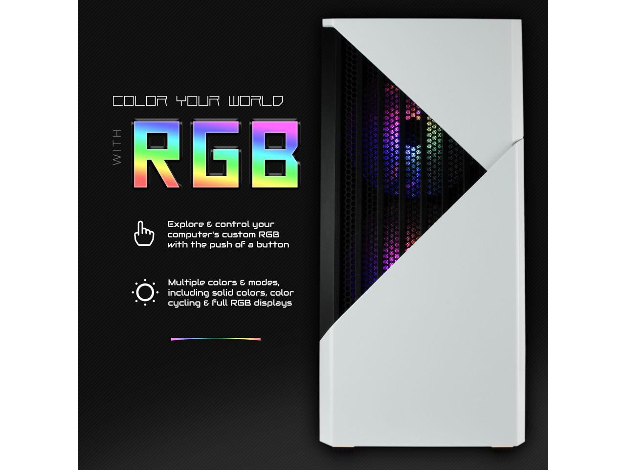 Castle Gaming Desktops, AMD Ryzen 5 5600G, 16GB, 1TB SSD, White - VortexLogic.store
