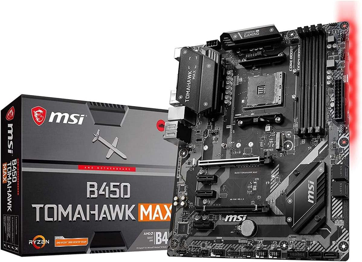 Arsenal Gaming AMD Ryzen 2ND and 3Rd Gen AM4 M.2 USB 3 DDR4 DVI HDMI Crossfire ATX Motherboard (B450 TOMAHAWK MAX II) - VortexLogic.store