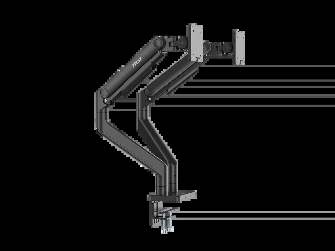 Mounting Arm for Monitor, Matte Black, Horizontal/Vertical - VortexLogic.store