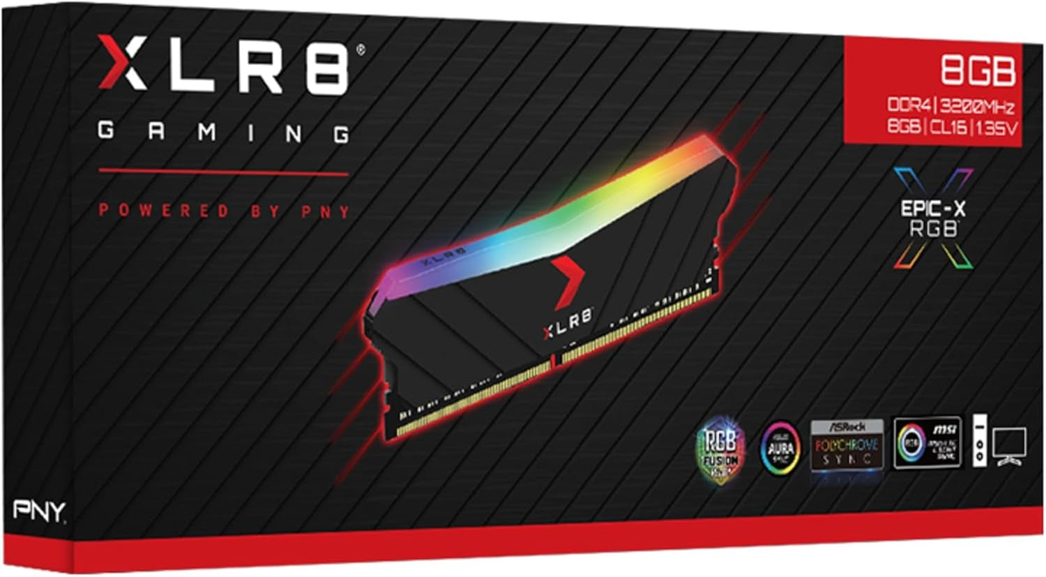 XLR8 Gaming 8GB DDR4 3200Mhz (PC4-25600) CL16 1.35V RGB Desktop (DIMM) Memory – MD8GD4320016XRGB - VortexLogic.store