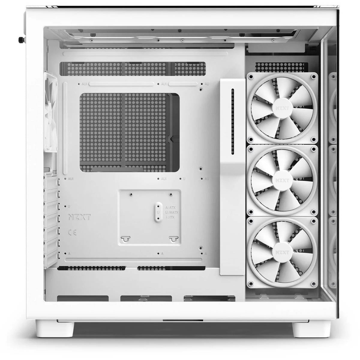 H9 Elite Premium Dual-Chamber RGB ATX Mid-Tower Computer Airflow Case, Matte White - VortexLogic.store
