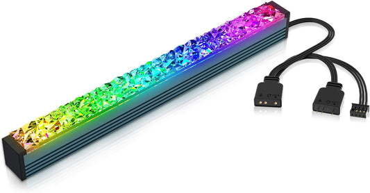 Acrylic ARGB LED Strip for PC Case with 5V 3-Pin ARGB LED and 4-Pin Header, Compatible with Aura SYNC, Gigabyte RGB Fusion, MSI Mystic Light Sync - 5.6Inches - VortexLogic.store