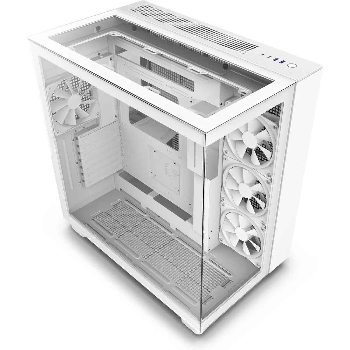 H9 Elite Premium Dual-Chamber RGB ATX Mid-Tower Computer Airflow Case, Matte White - VortexLogic.store