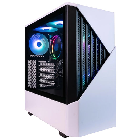 Castle Gaming Desktops, AMD Ryzen 5 5600G, 16GB, 1TB SSD, White - VortexLogic.store