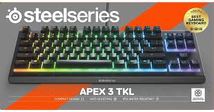 Apex 3 TKL RGB Gaming Keyboard - Tenkeyless - Water & Dust Resistant - PC and USB-A